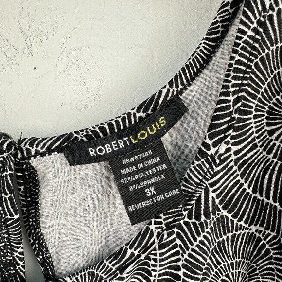 Robert Louis Dress Women 3X Black White Floral Cold Shoulder Stretch Gothic NWT - Picture 5 of 6